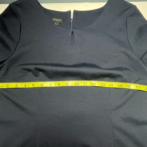 Talbots Navy Sheath Dress w Lace Trim Size 10 - Picture 8 of 9